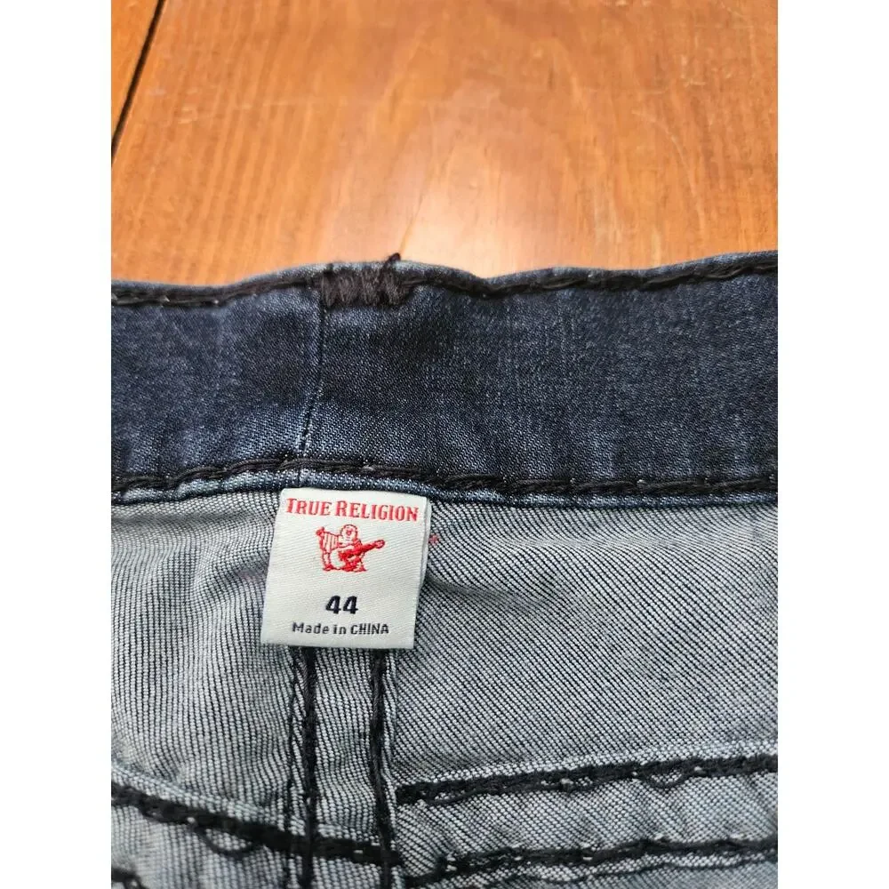 True Religion Rocco Relaxed Skinny Jeans Mens 44 Dark Wash Stretch Denim